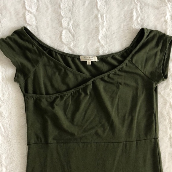Olive Green Mini Dress - Picture 2 of 3